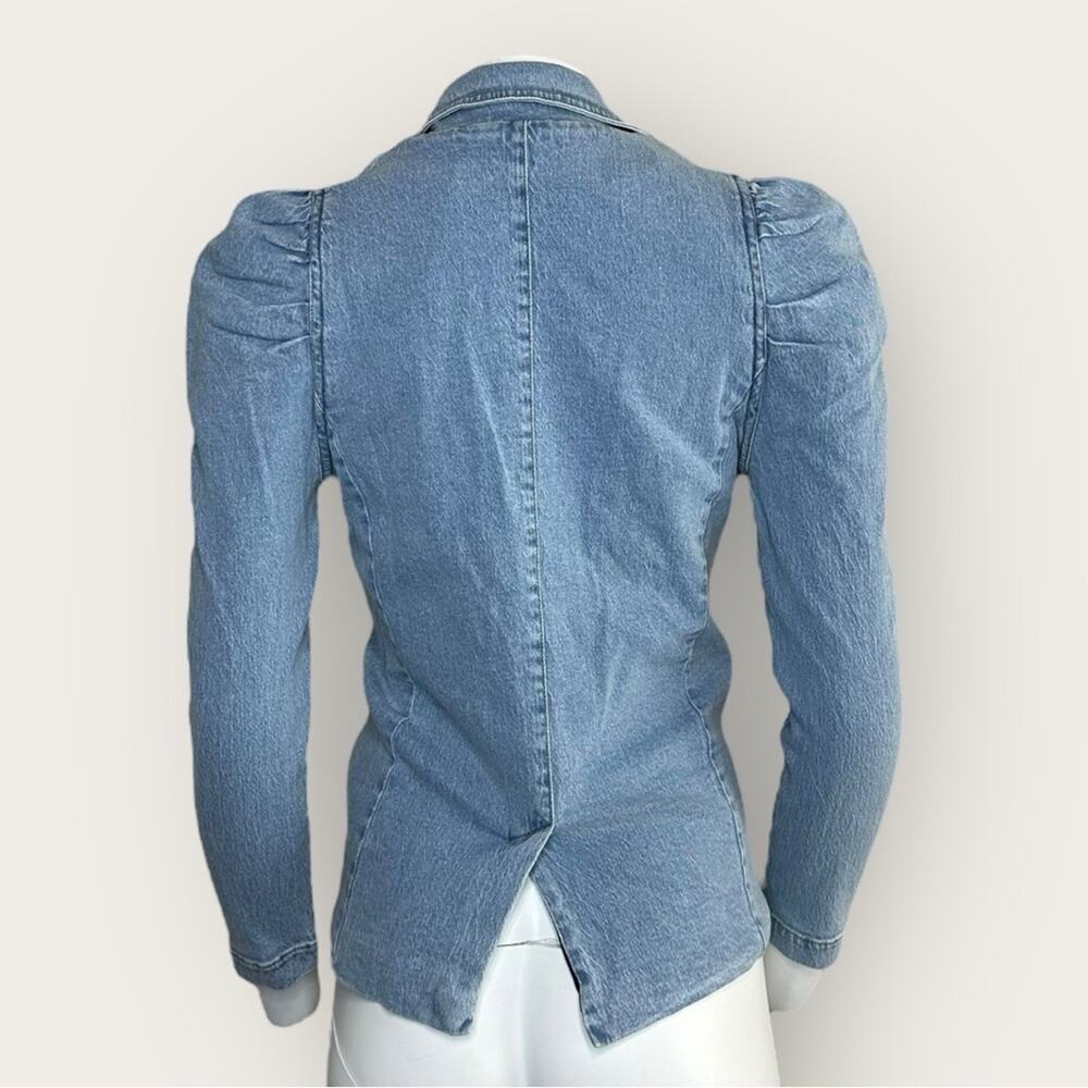 NWT | Elan | Puff Sleeve Denim Jacket | Blue | Medium - Picture 4 of 13
